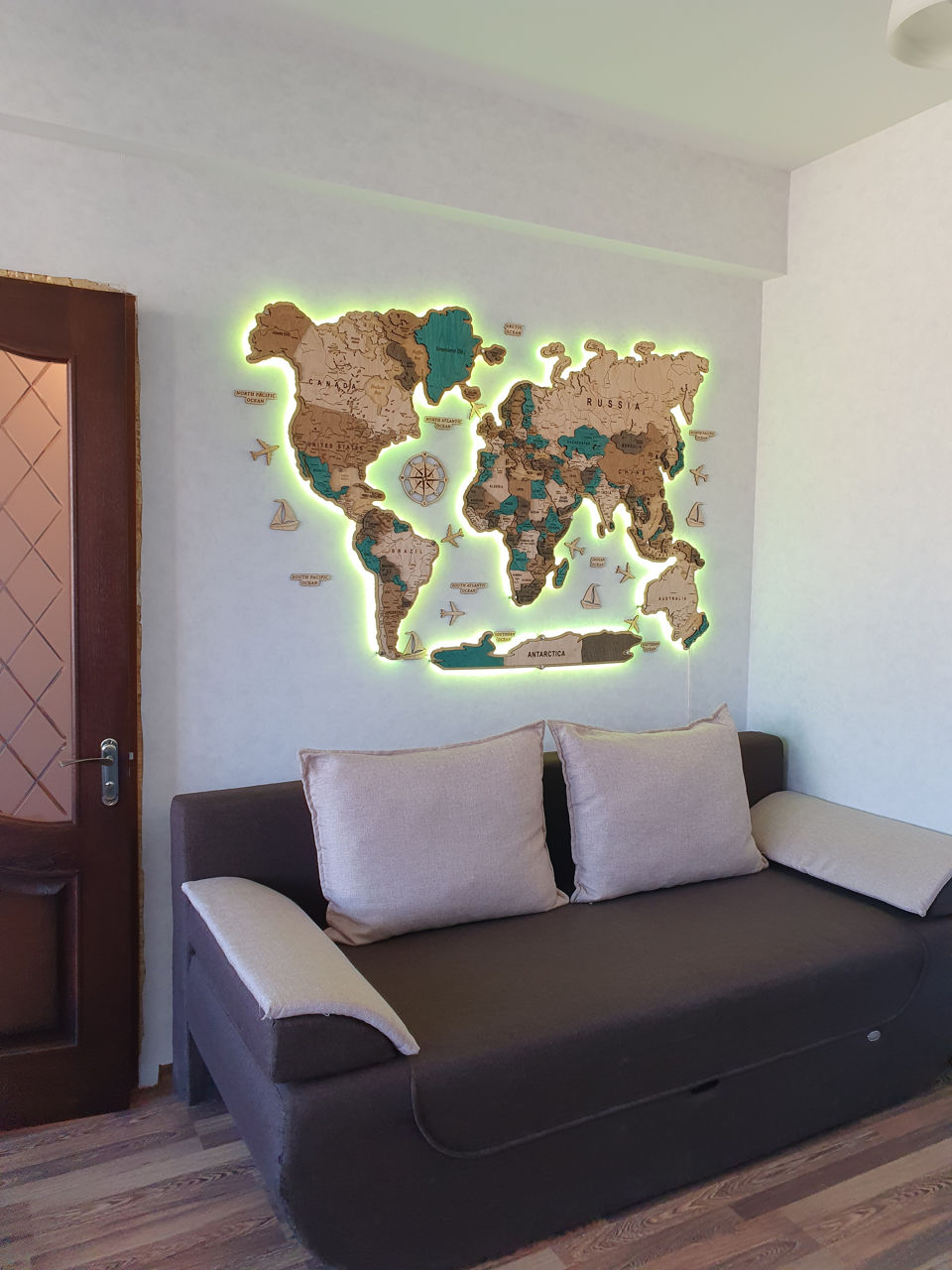 Многоуровневая карта мира из дерева 1800*1200мм / 3d harta lumii din lemn 1800*1200мм foto 3