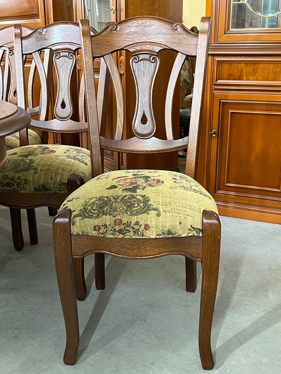 Masa ovala cu 6 scaune din lemn natural фото 2