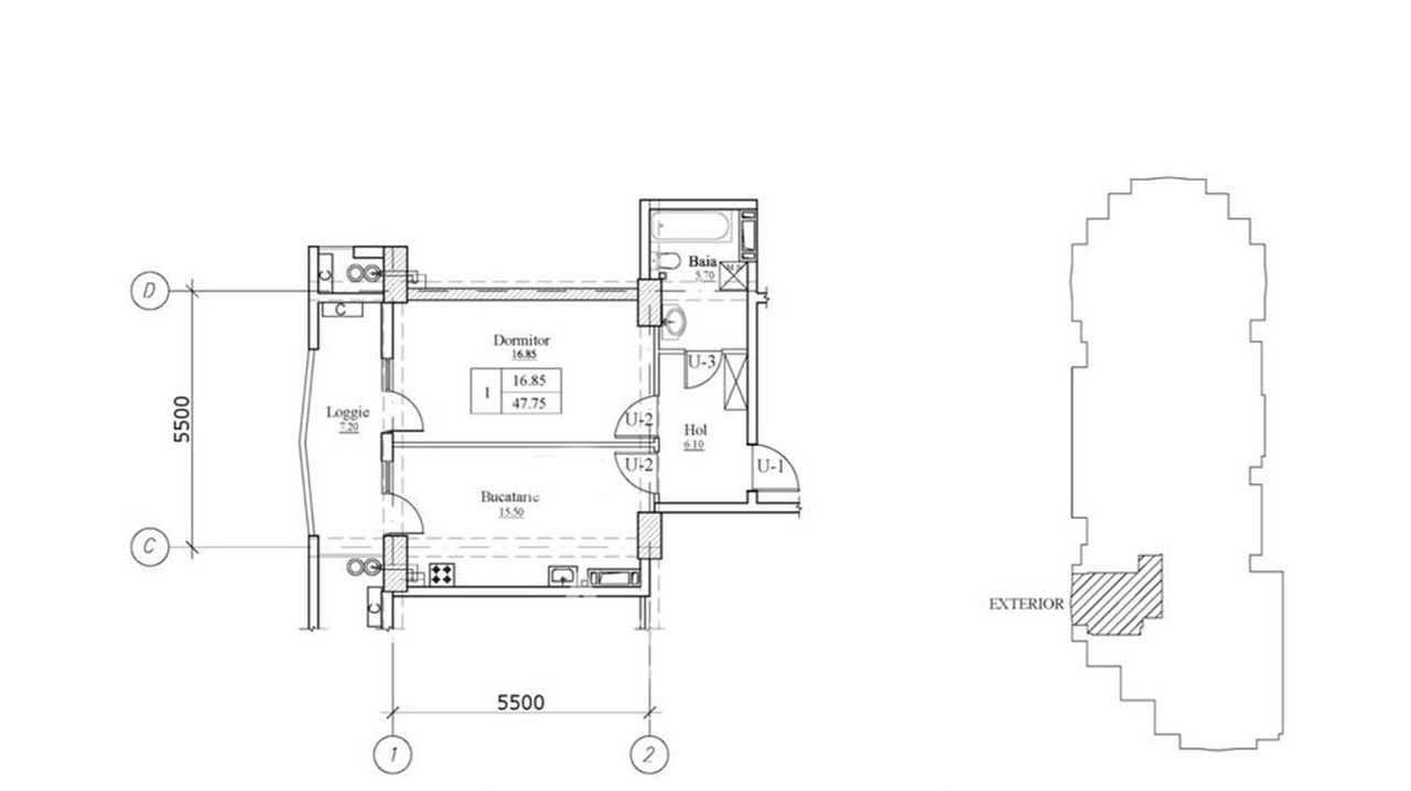 Apartament cu 1 cameră, 48 m², Botanica, Chișinău foto 2