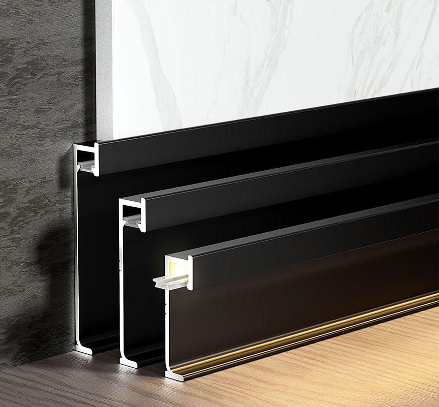 Plinta din aluminiu pentru instalare ascunsa 5/40 LED, 100mm foto 0
