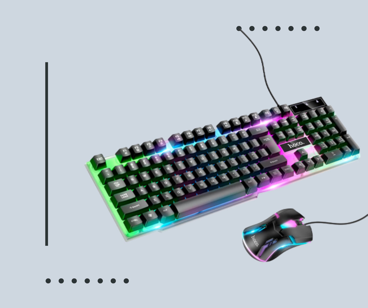 Set tastatură și mouse pentru gaming cu Iluminare foto 3