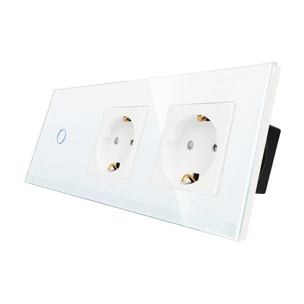 Intrerupator ALB 1 clapa, 1 way + 2 prize/ set WiFi/neutral/16A/86x228mm/Articol G228.1WF101N&M2F-WT foto 0