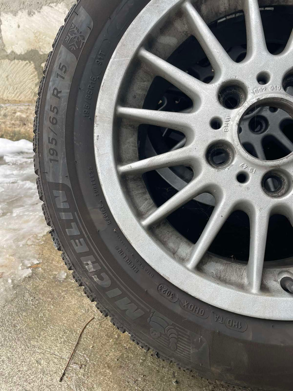  Jante Originale BMW , R 15 , E 36.+Anvelope Michelin Alpin 6 foto 2