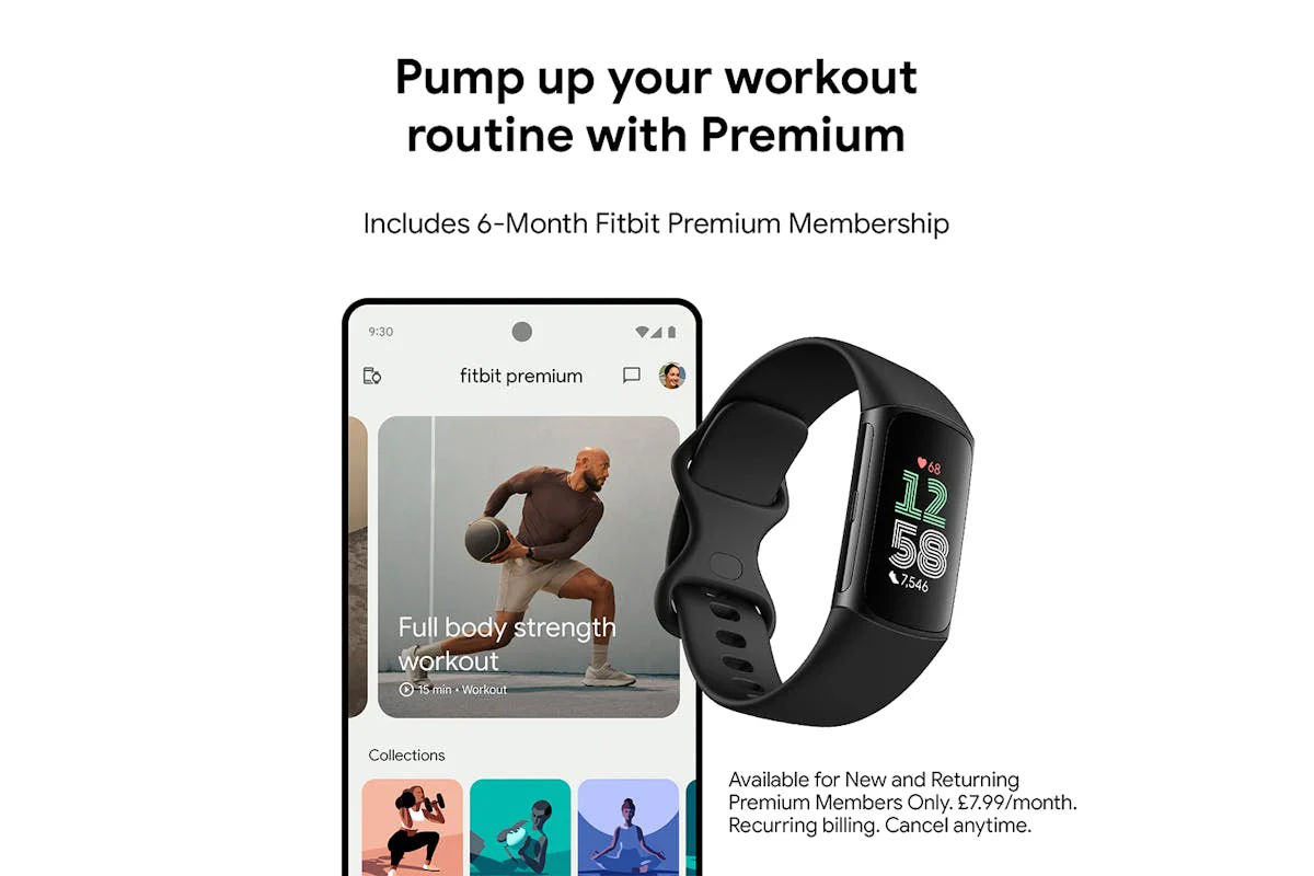 Новый  Fitbit Charge 6, GPS + glonass, Bluetooth, NFC, Черный фото 6