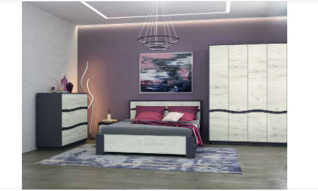 Dulap Yasen Geneva 4D grey graphite/stejar craft alb.. optează pentru calitate și confort foto 1