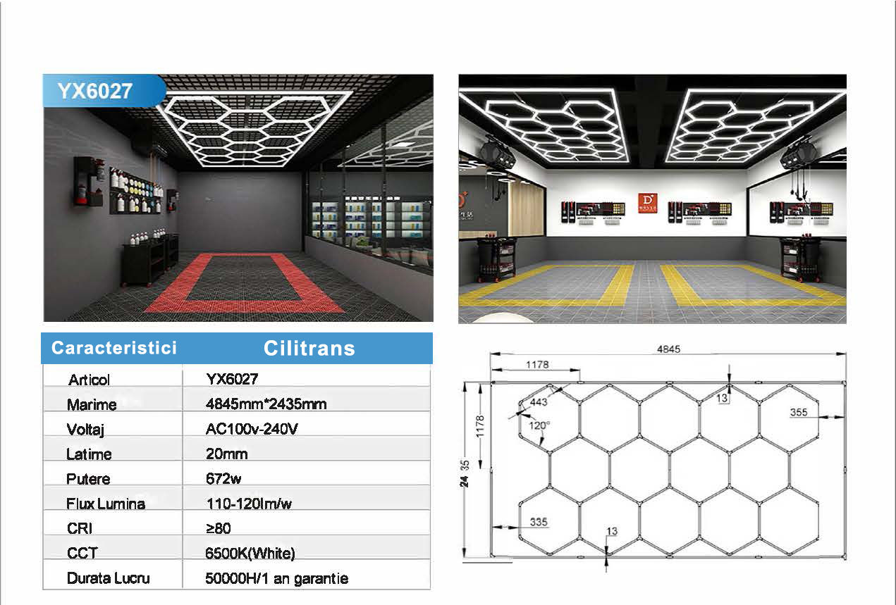 Hexagon led detailing led tavane foto 14