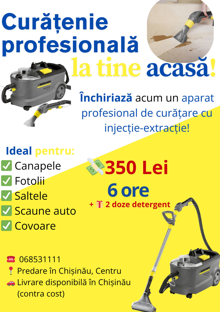 Chirie aspirator profesional Karcher (Curatare chimica) foto 3