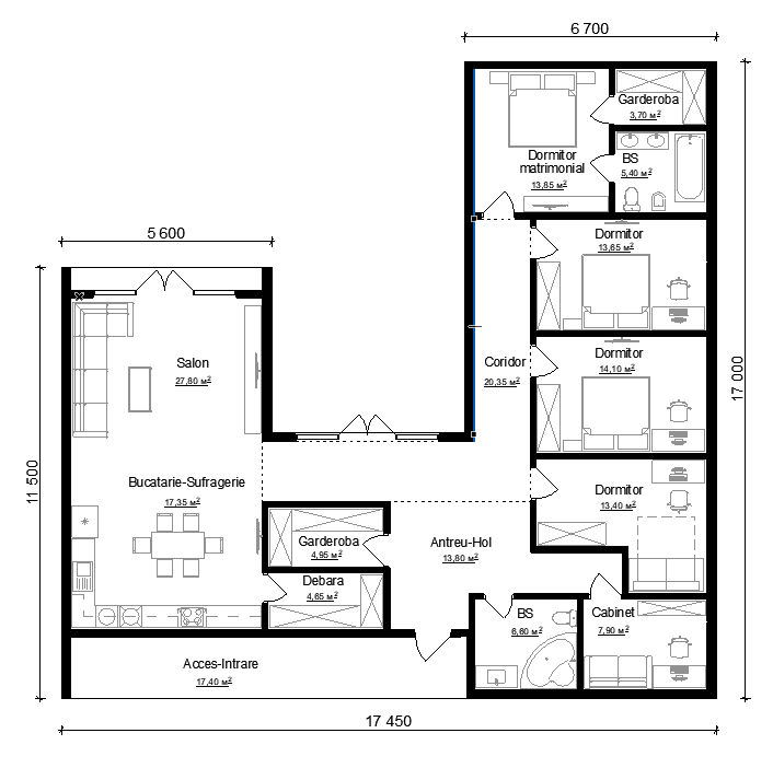 Casă de locuit individuală cu 1 nivel P/167.5m2/arhitectura/construcție/3D/renovări/proiecte/ foto 4