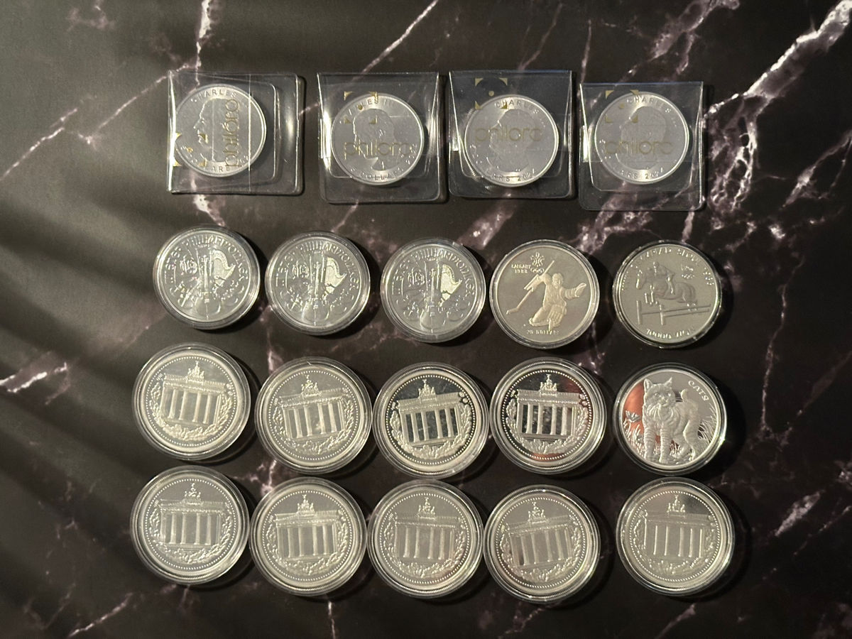 Серебряные и золотые монеты 999 1OZ унция серебра Слитки Инвестиция Silver Gold Oro Aur Monede фото 6