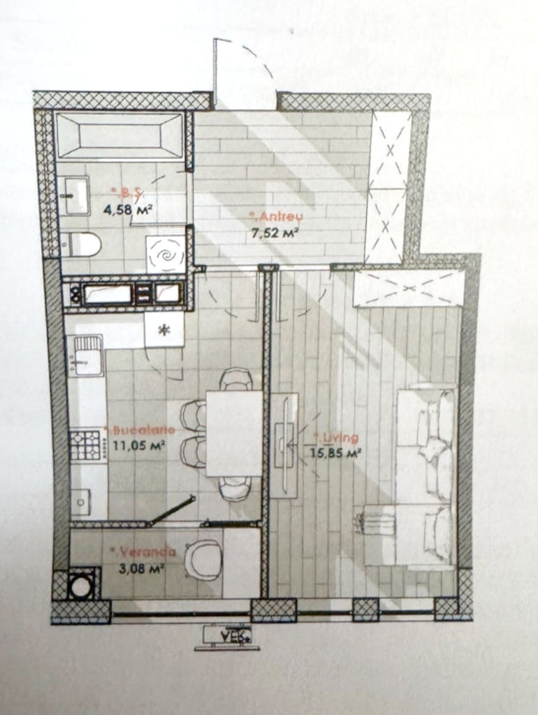 Apartament cu 1 cameră, Telecentru, Chișinău, Chișinău mun.