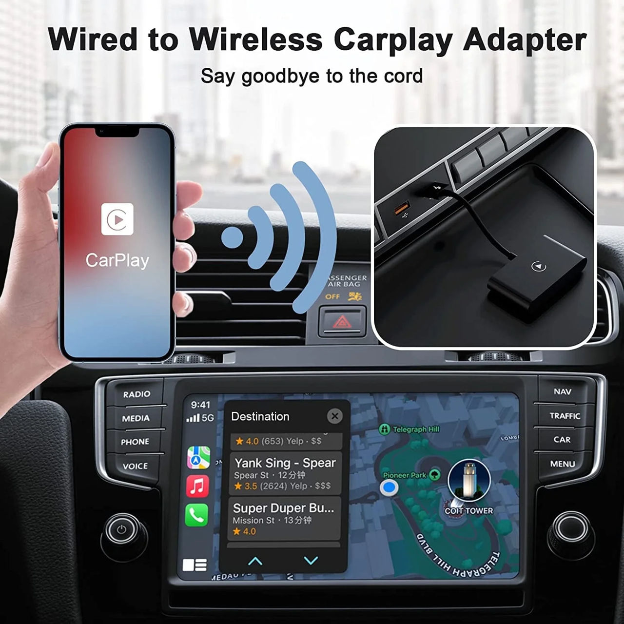 Адаптер беспроводной Carplay Kebiory foto 1