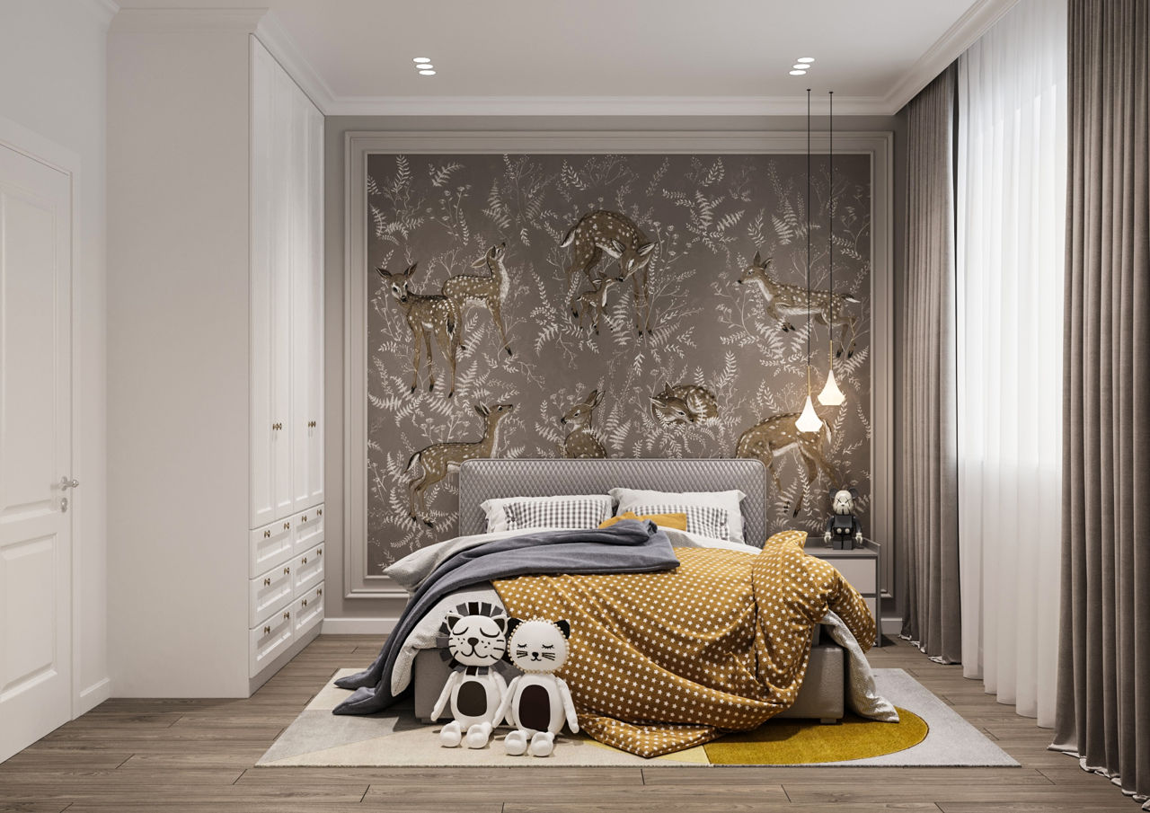 Design interior/stil neoclasic/ Parter /112m2/apartament cu 3 dormitoare/construcții/ 3D/ proiecte foto 9