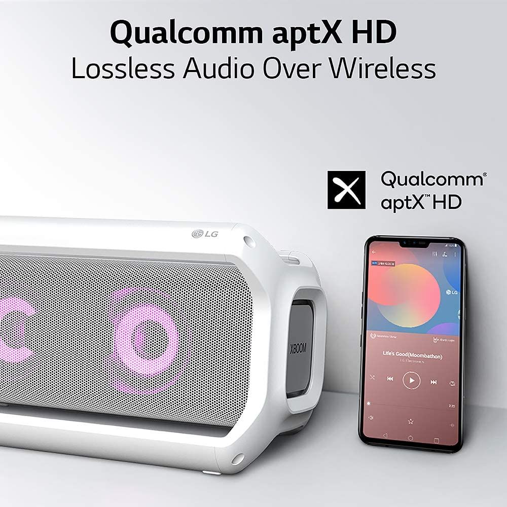 LG PK7W Xboom Go Water-Resistant Wireless Bluetooth Party Speaker with Up To 22 Hours Playback - Whi foto 6