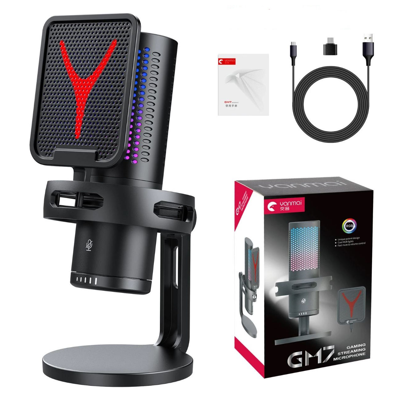 Microfon pentru PC Yanmai GM7 RGB / Gaming Microphone with RGB foto 0