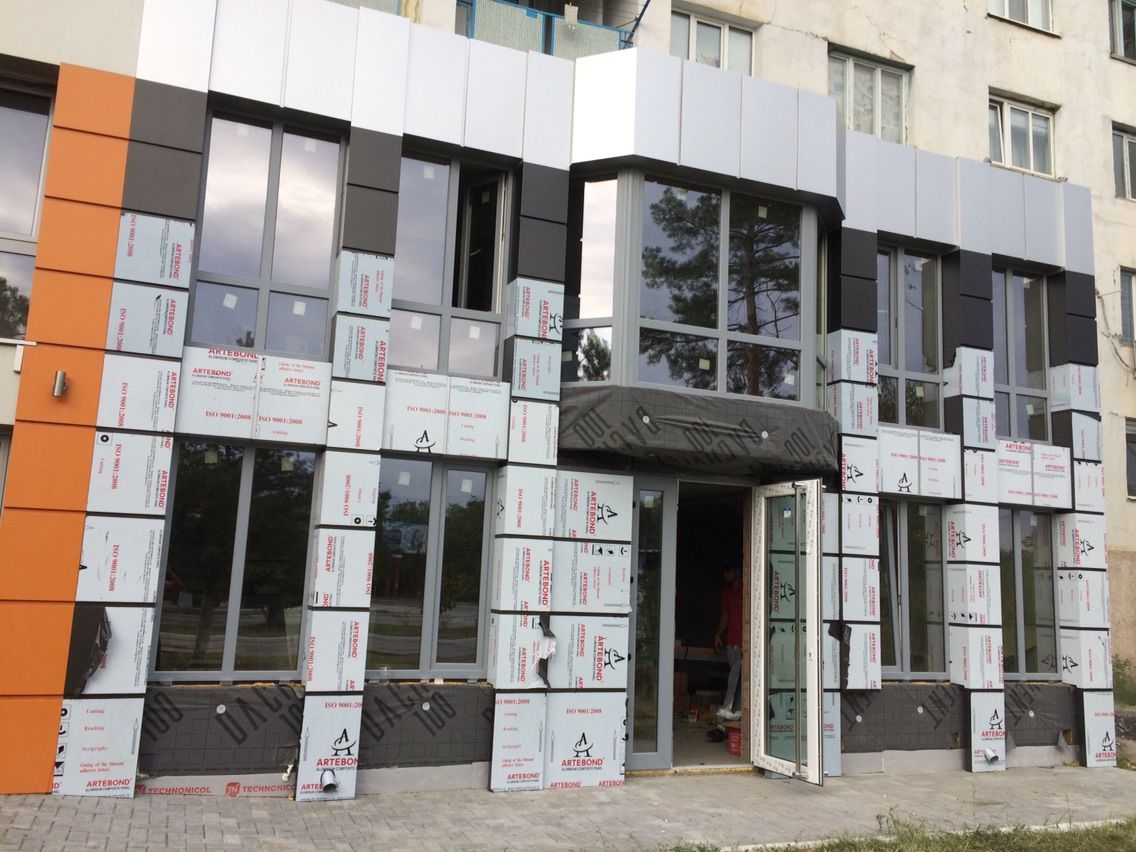 Фасадное остекление,fasade sticla , вентилируемые фасады profnostil Sarai ,Etalbond. фото 5