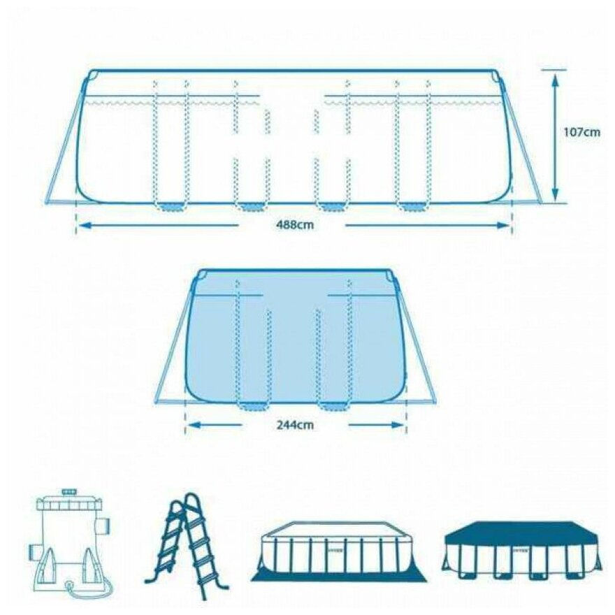 Bazin Intex Premium 488x244x107cm, 10874l. 17în1, 26792, Livrare gratis, Garantie, Reduceri, Rate 0% foto 5