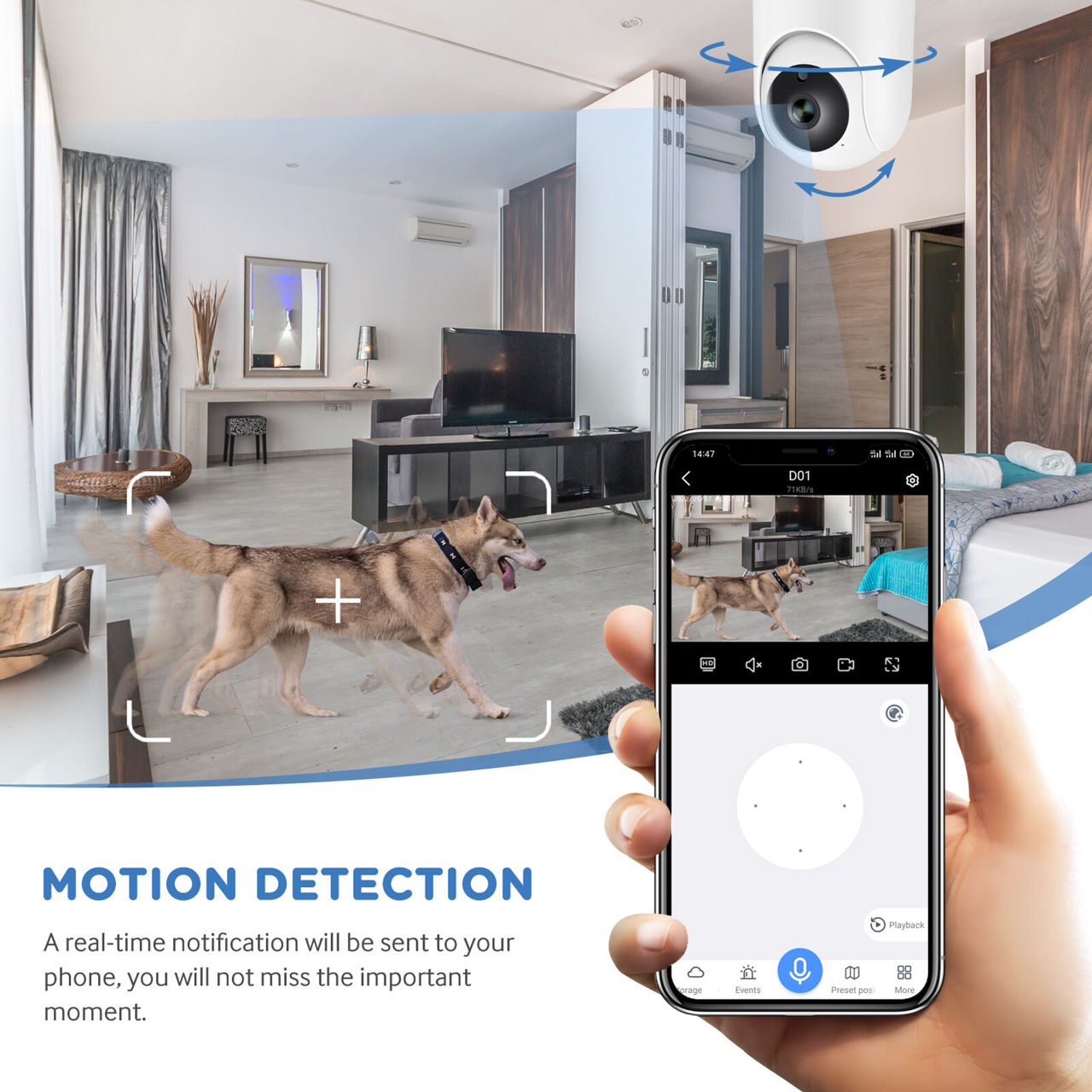 TMEZON MZY01 Smart Security Camera 3MP PTZ 360 IR 1080P WiFi