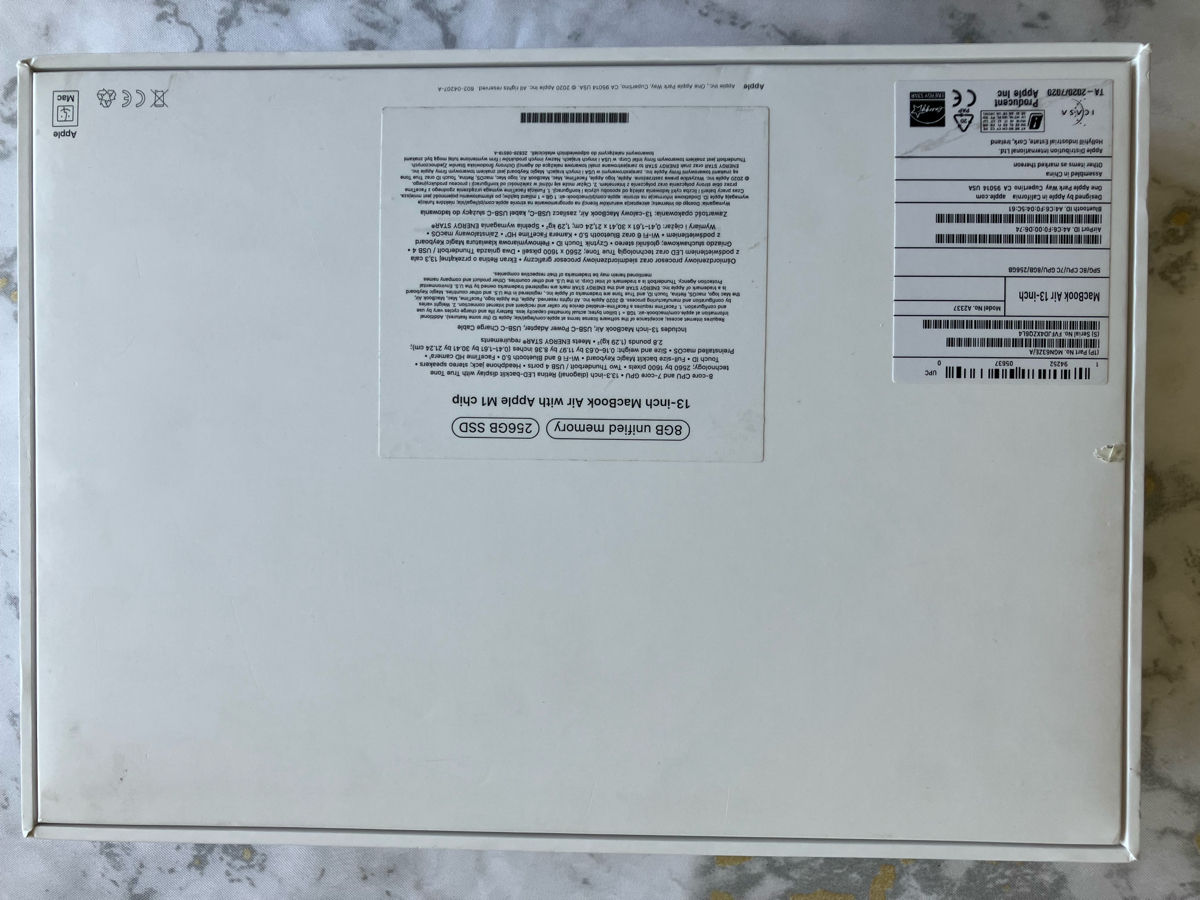 13,3" Apple MacBook Air A2337, Argintiu, M1 with 8-core CPU and 7-core GPU, 8GB/256GB, macOS NEW nou foto 6