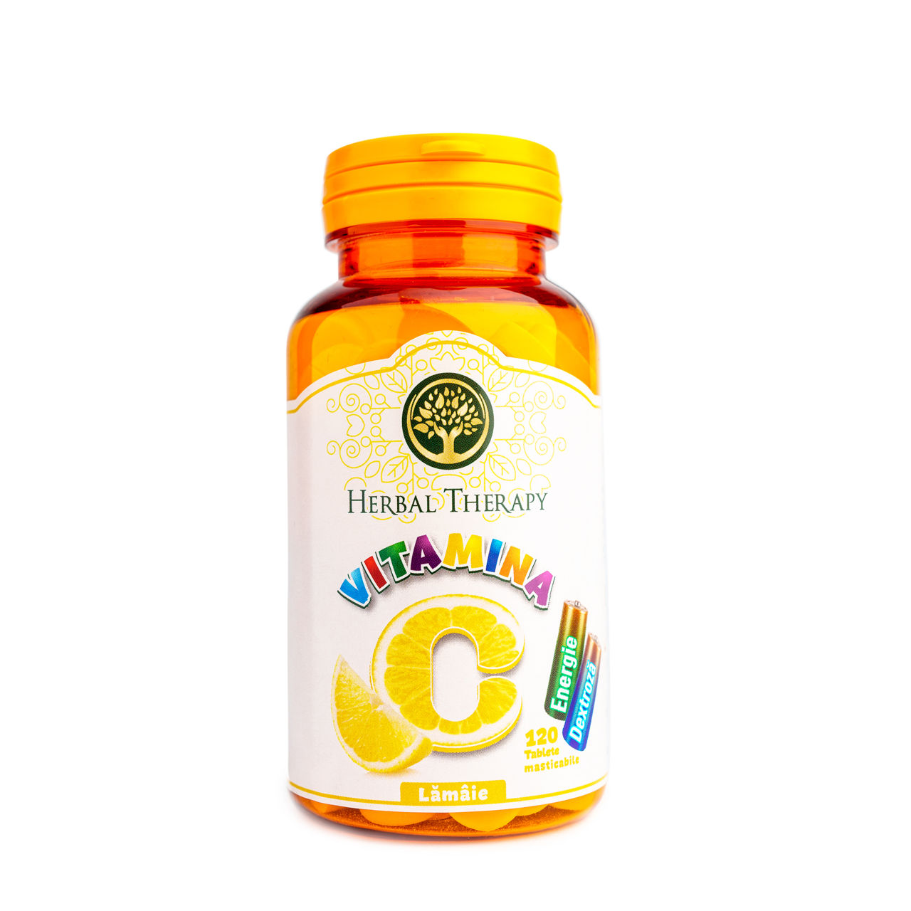 Vitamina C 100mg cu Glucoză și Aromă de Lămâie N120 foto 0