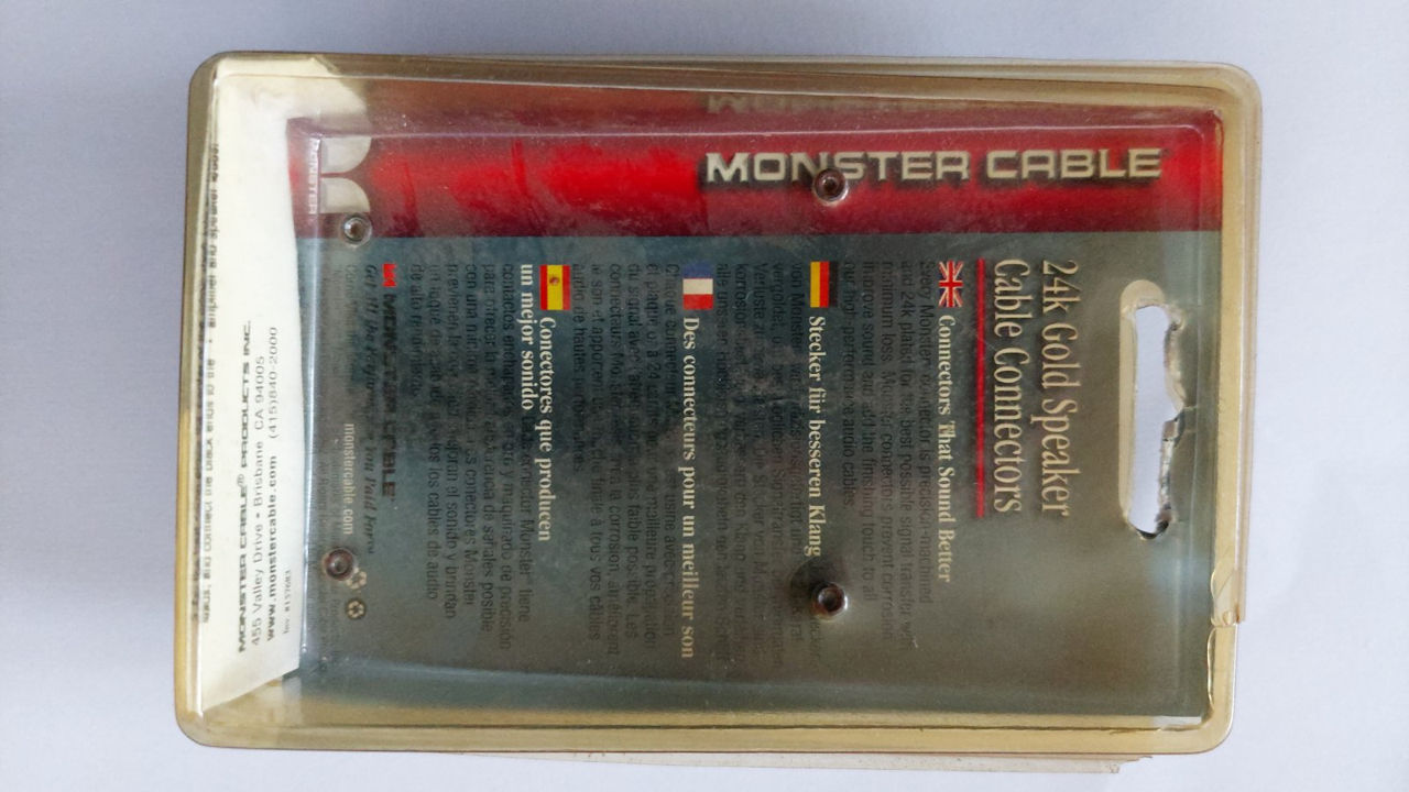 Разъёмы(Pin) для спикерного кабеля.MONSTER 24K Gold Speaker Cable Connectors фото 3