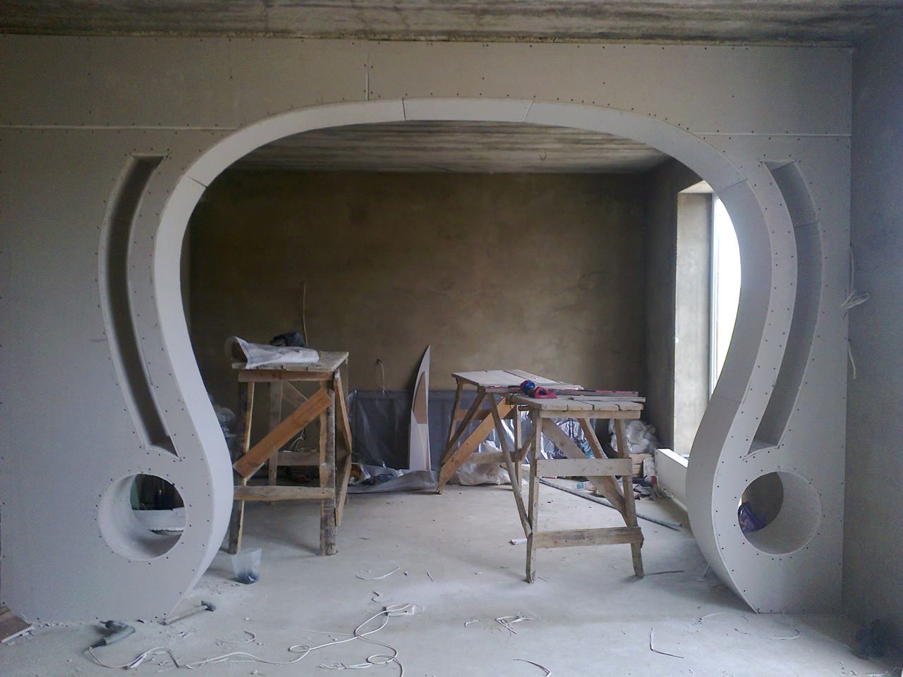 Фигурные арки из гипсокартона