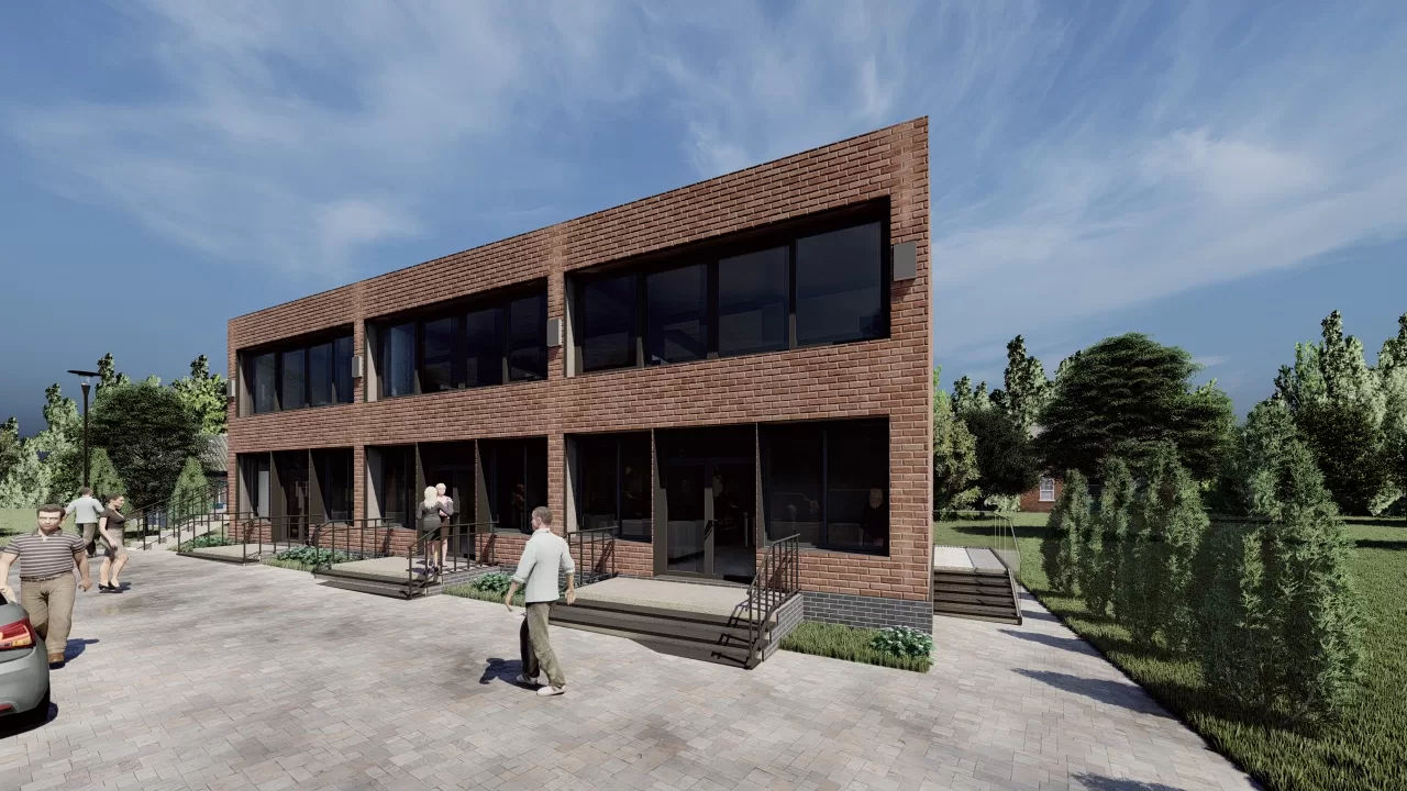 Centru Comercial/stil modern/P+E/180m2/bunuri comerciale/arhitecura/proiecte/ingineri/3D foto 0