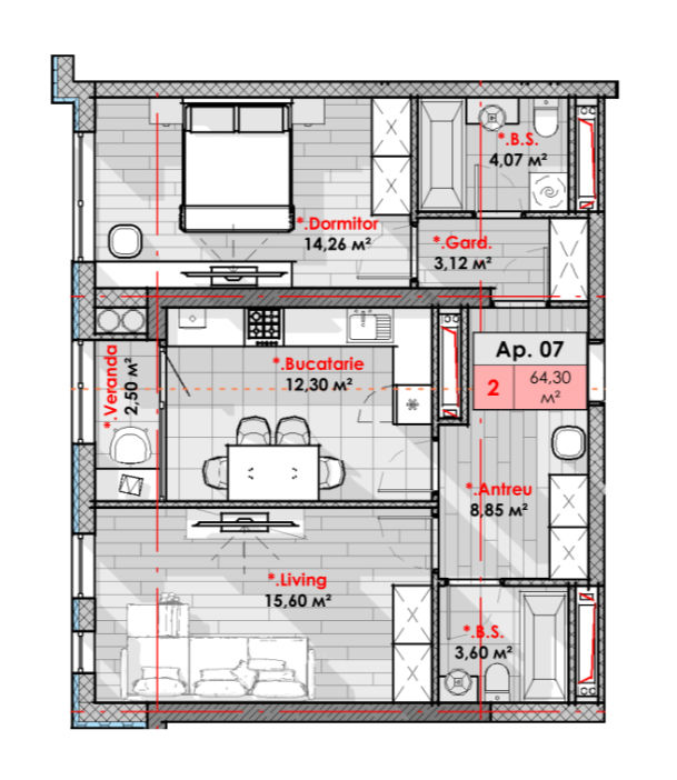 Apartament cu 2 camere,  Râșcani,  Chișinău mun. foto 3