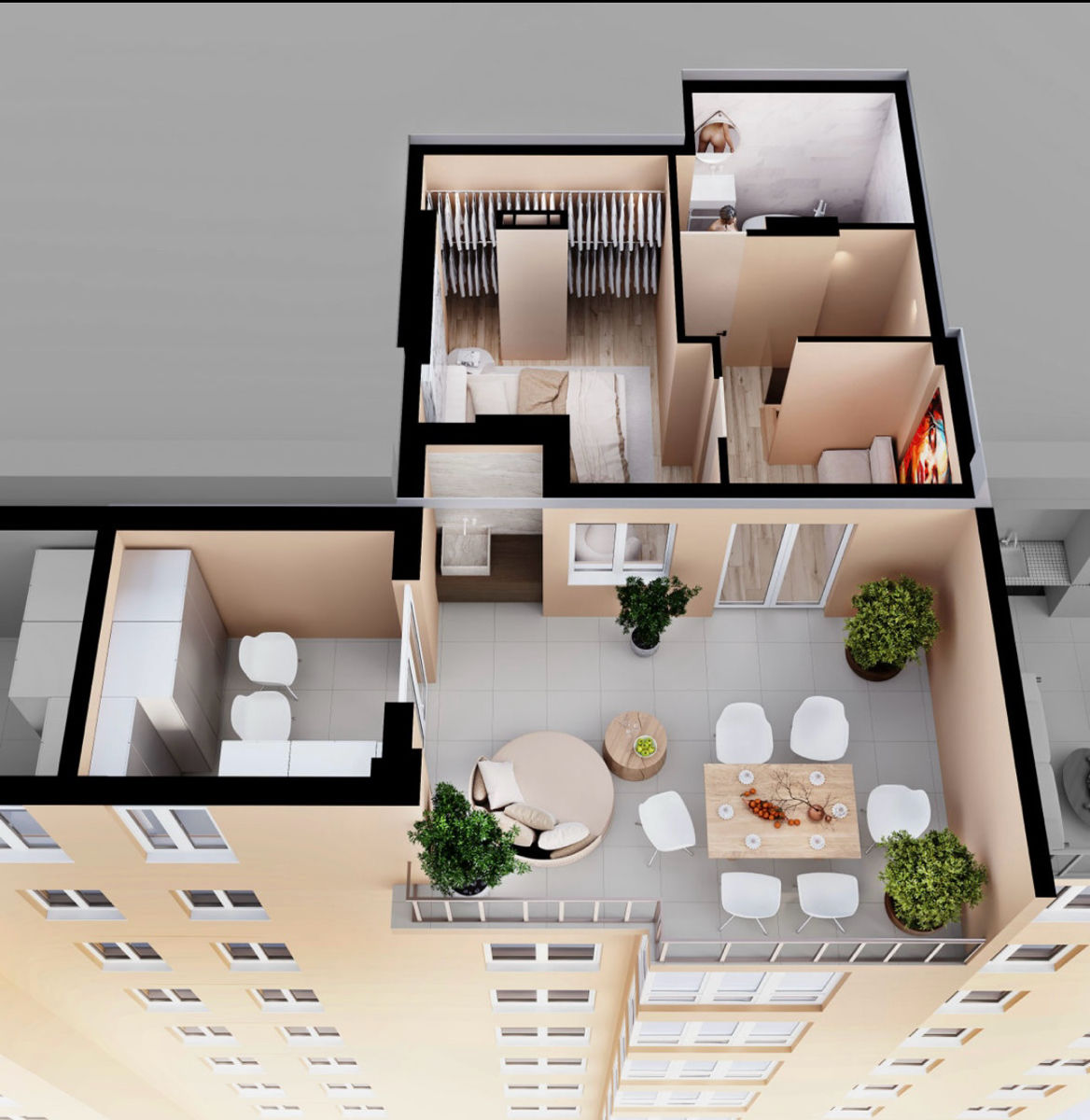 Apartament cu 2 camere, Centru, Durlești, Chișinău mun.