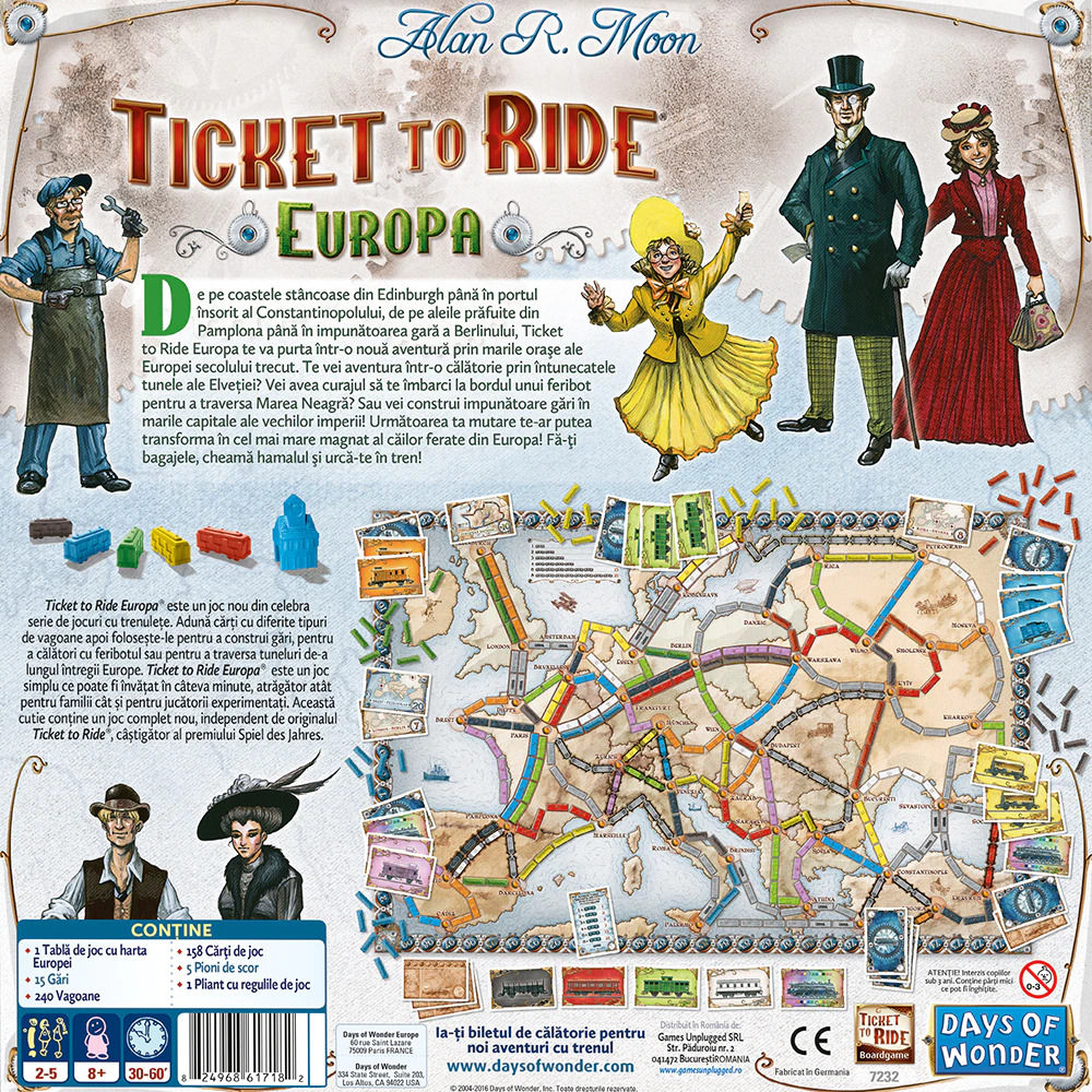 Joc de Societate Ticket to Ride (Original, Europa, Londra) - Moldova foto 4
