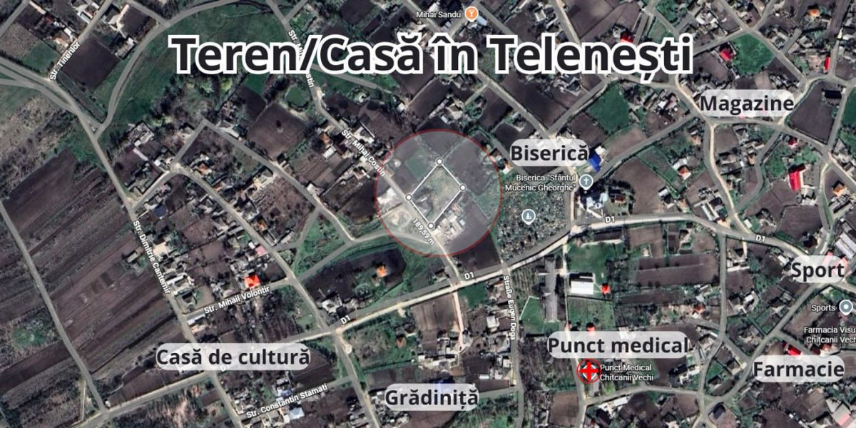 Teren cu construcție, investiție bună – str. Mihai Costin, Chitcani Vechi