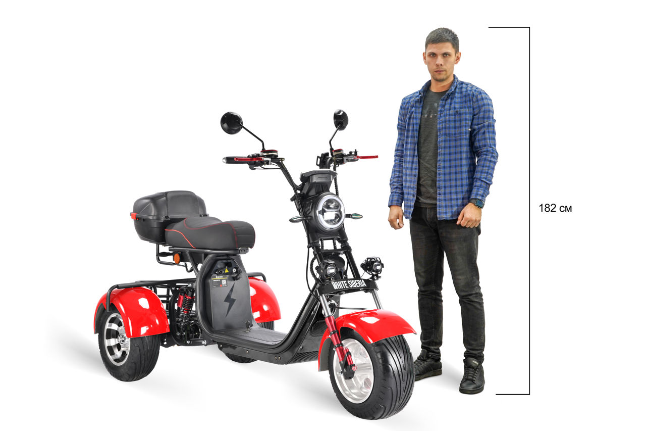 АКЦИЯ-Электроскутер White Siberia Pro Trike 3000w Red/black foto 5