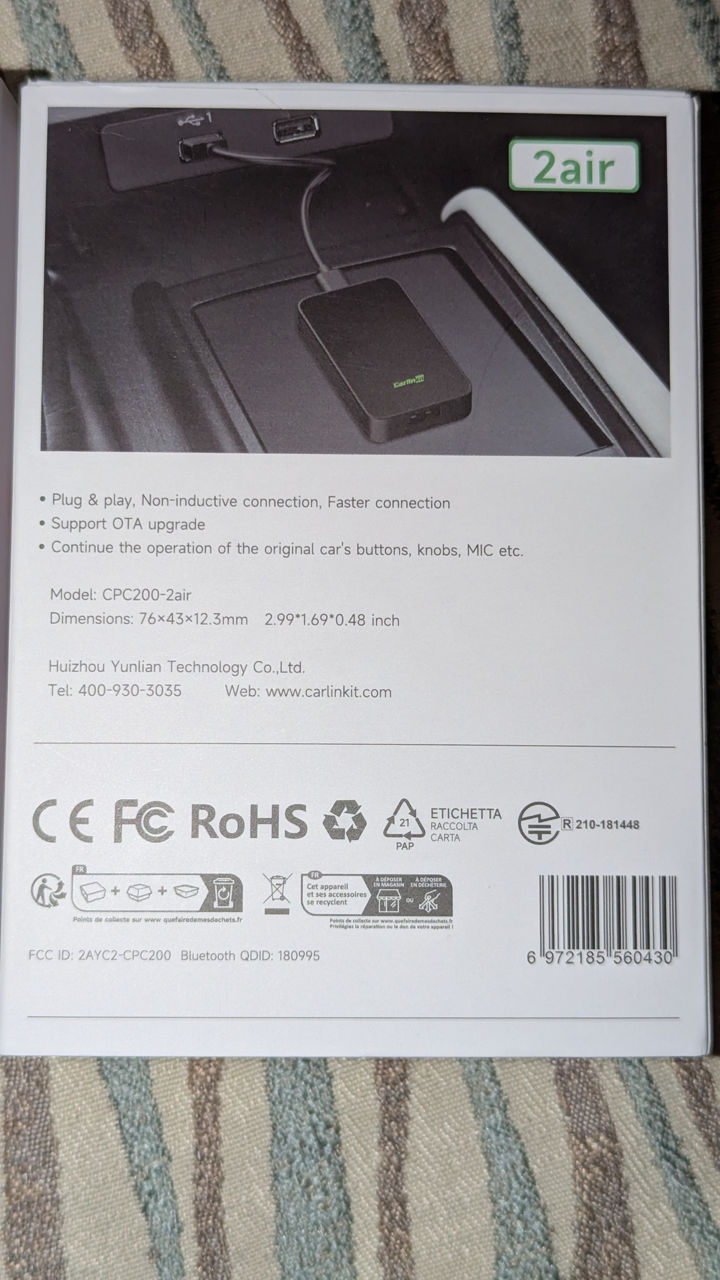 CarlinKit 5.0 (2Air) - Apple Carplay si Android Auto fara fir foto 1