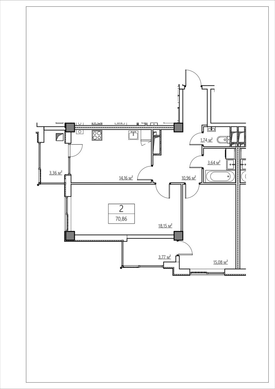 Apartament cu 2 camere,  Centru,  Stăuceni,  Chișinău mun. foto 1