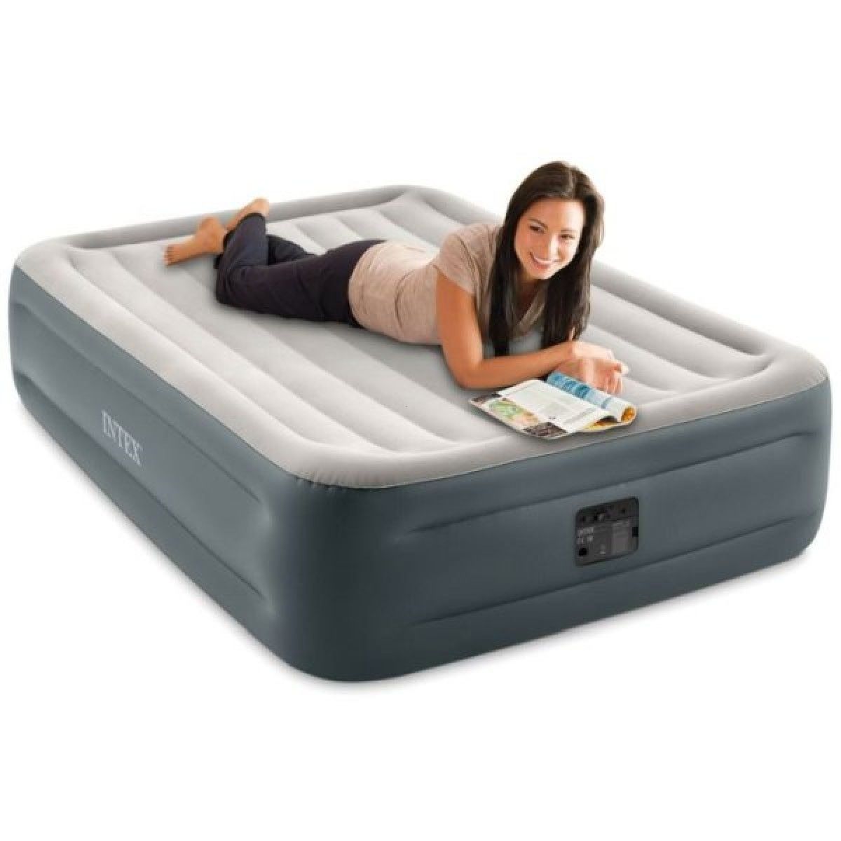 двуспальная надувная кровать rest bed intex