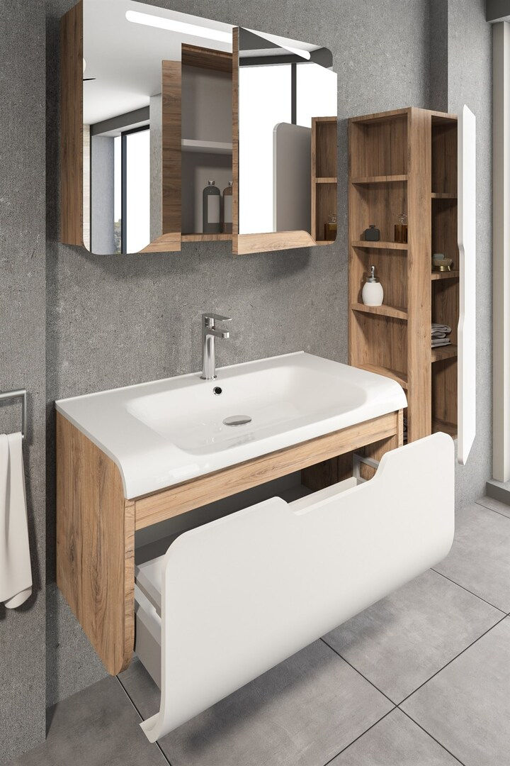 Mobilă  baie cu lavoar din ceramică foto 2