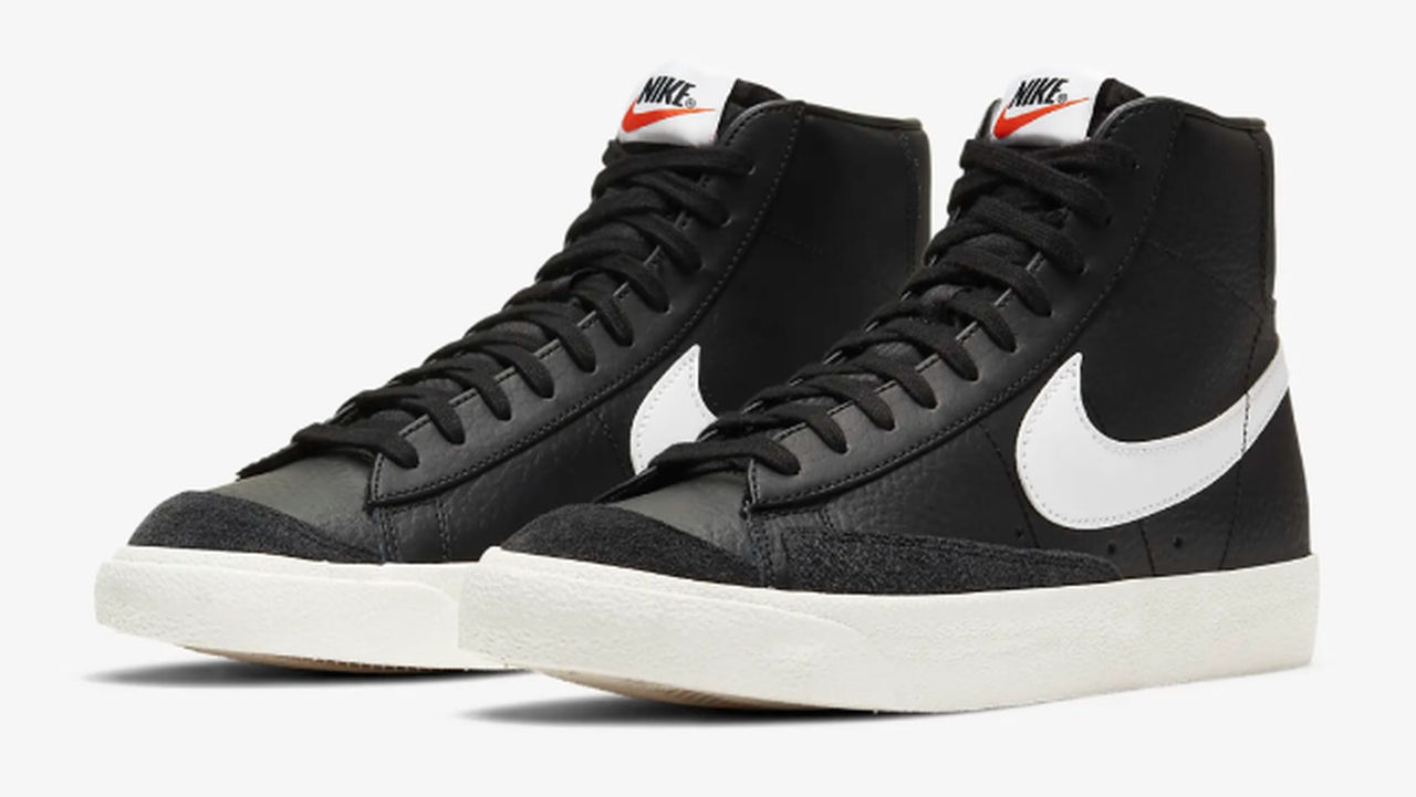 nike blazer black white high