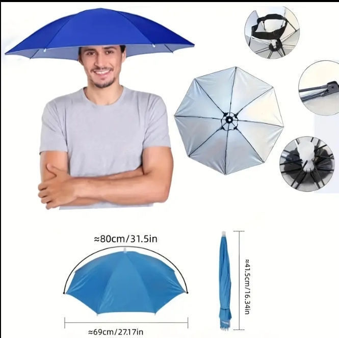 Umbrela cap pentru pescuit, pentru protectia de soare foto 4