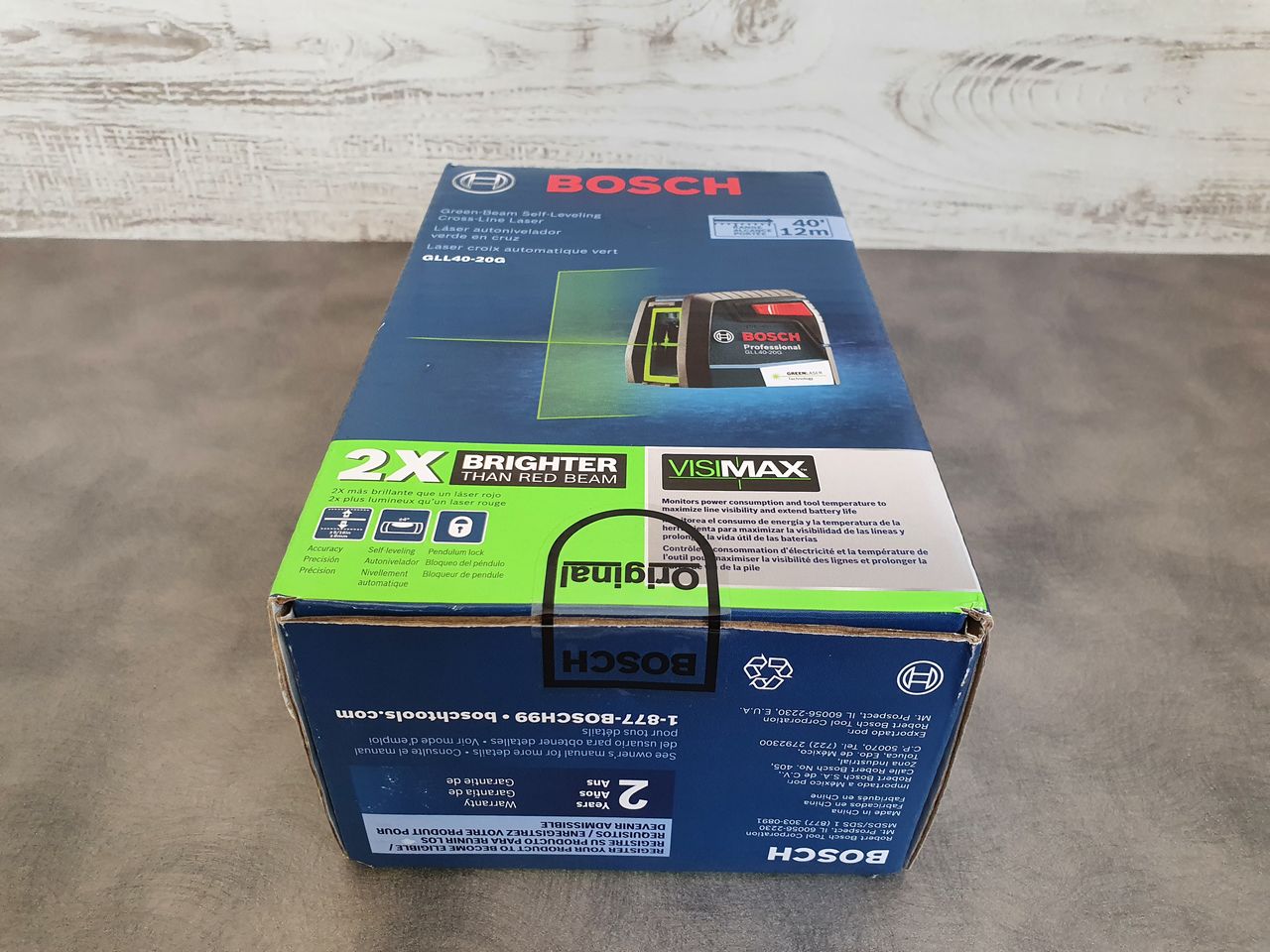 Bosch Professional GLL4020G GreenBeam SelfLeveling CrossLine Laser