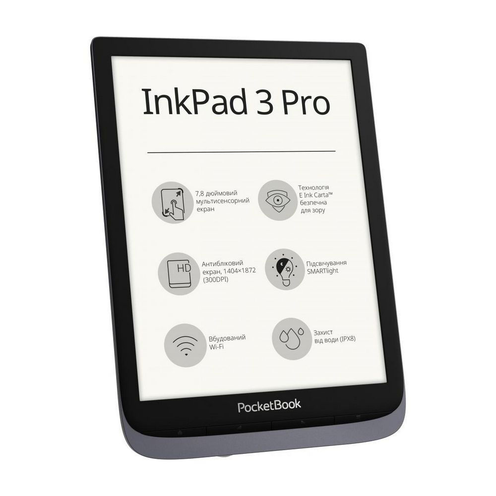 Pocketbook Ink Pad 3 Pro, Metallic Grey, 7,8" E Ink Carta (1404X1872)