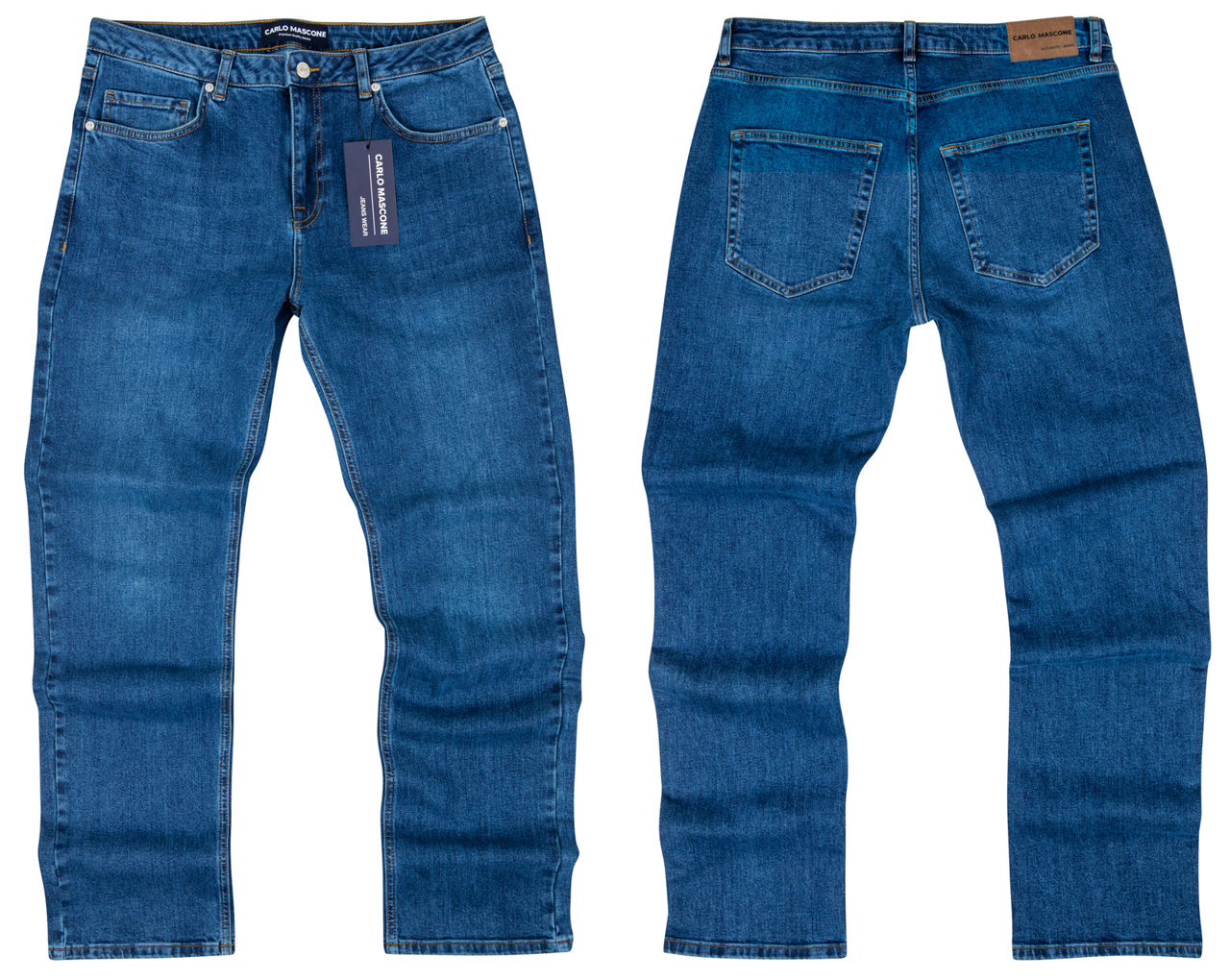 En-gros! Blugi bărbătești Carlo Mascone | 815 perechi | Regular Fit | Dark Blue & Blue foto 2