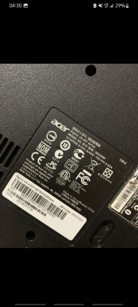 Acer Aspire V5-431 Series (Model:MS2360) (Touchscreen) foto 3