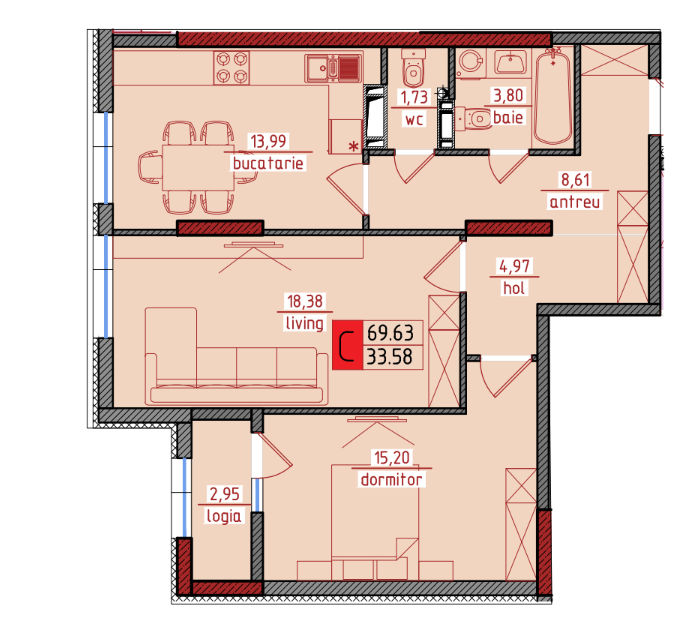 Apartament cu 3 camere,  Centru,  Ghidighici,  Chișinău mun. foto 2