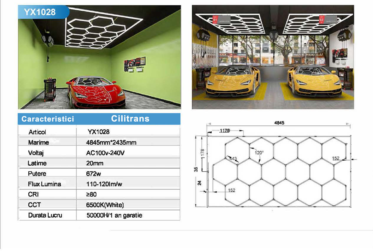 Hexagon led detailing led tavane foto 11