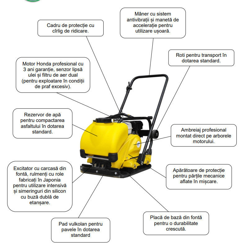 Placă compactoară AGT PCL 100 GX160 Виброплита AGT Euromaster.MD foto 1