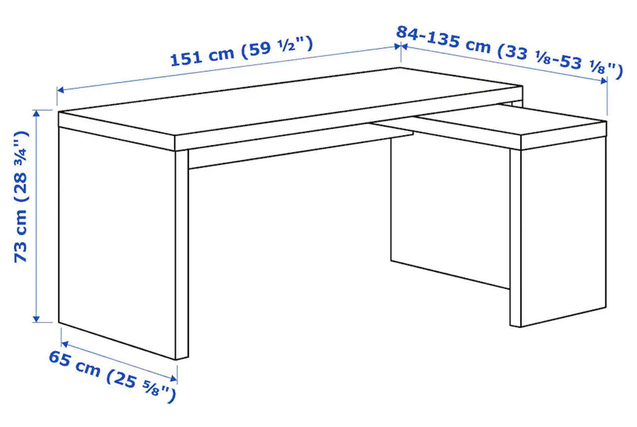Masă de birou Ikea Malm 151x65 foto 2