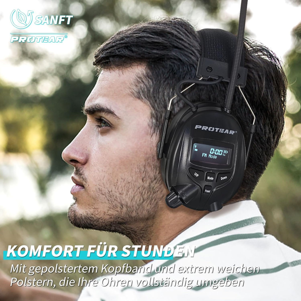 Защитные наушники с Bluetooth 5.3 DAB+/FM-радио фото 1