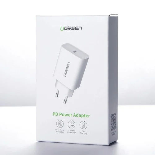 Incarcator priza ugreen 60450, port usb-c 3.0, qc 4.0 / 3.0 / 2.0, europa, 20w, alb (fara cablu) foto 0