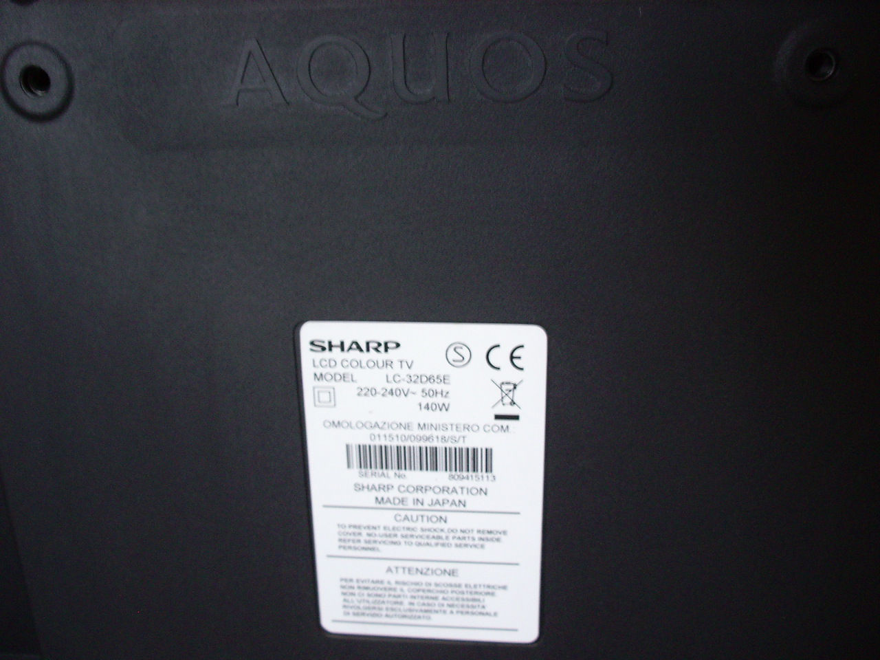 Телевизор LCD SHARP AQUOS ECO LC32D65E Japan 140W. японское качество