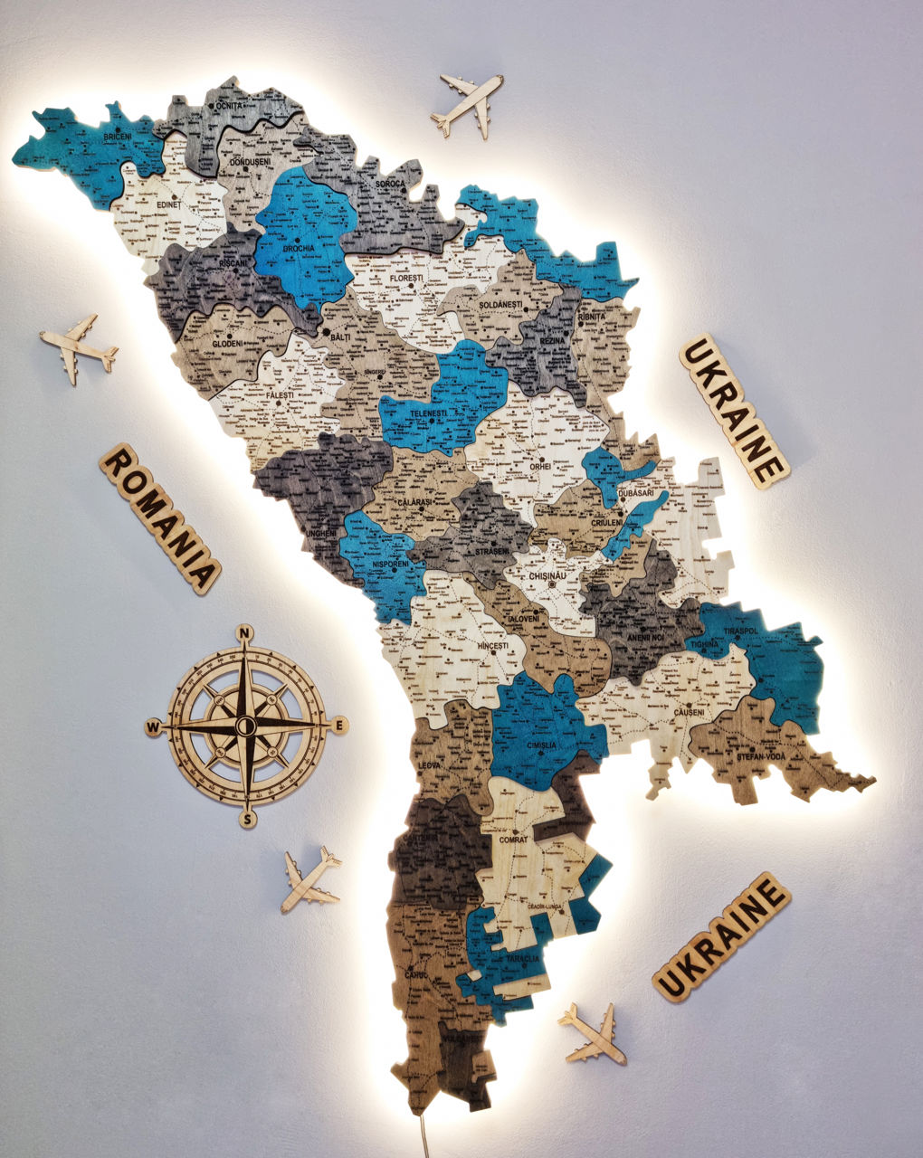 3d карта Молдовы из дерева / 3d harta Moldovei din lemn фото 0
