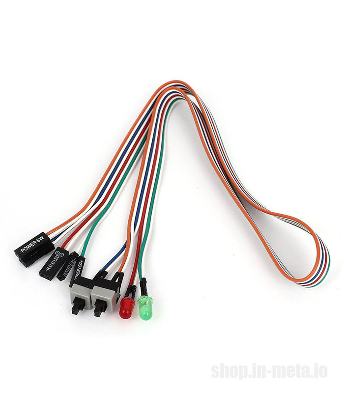 High Quality PC Case Red Green LED Lamp ATX Power Supply Reset HDD Switch Lead 20" foto 0